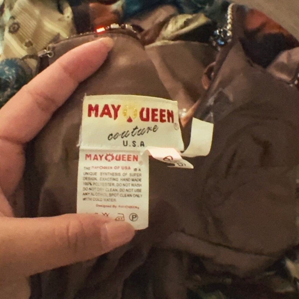 Vintage May Queen‎ Couture Prom Heavily Beaded Maxi Prom Dress Ibiza Jlo Y2k - Picture 6 of 9